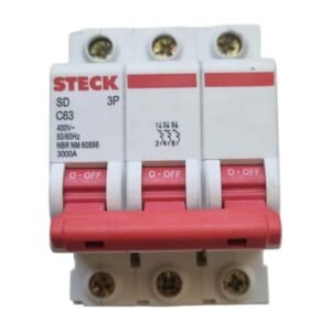 Mini Disjuntor Tripolar 25A C Steck SDD63C25 Din