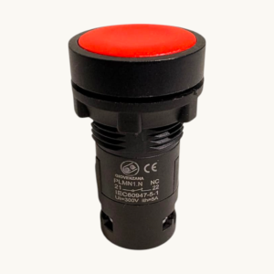 KIT 5 Botão Pulsador 22mm Vermelho Giovenzana - PLMN1.N