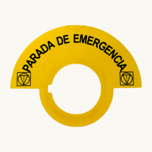 Kit 10 Etiqueta Emergencia Amarela para Botoeira - 22mm NR12